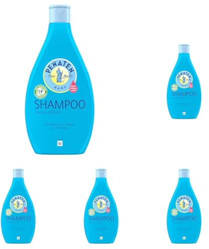 PENATEN Shampoo (400 ml), besonders sanftes Baby Shampoo, für babyweiches und leicht kämmbares Haar, milde Babypflege ohne Tränen (Packung mit 5)
