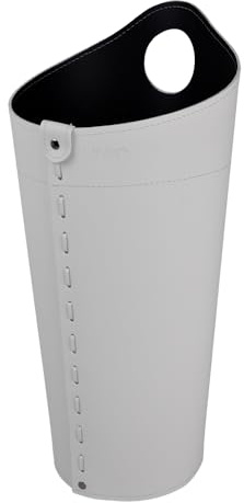 LIMAC Design PLUVIA Portaombrelli di design in cuoio, Porta Ombrelli Moderno da Interno, Contenitore per Ombrelli, con Vaschetta Scolapioggia Rimovibile, prodotto in Italia. (Bianco)