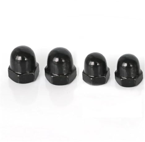 M3 M4 M5 M6 M8 M10 M12 Hutmuttern Hutmuttern vernickelt/schwarz verzinkt Blindmutter aus Kohlenstoffstahl(Black,M5(10pcs))