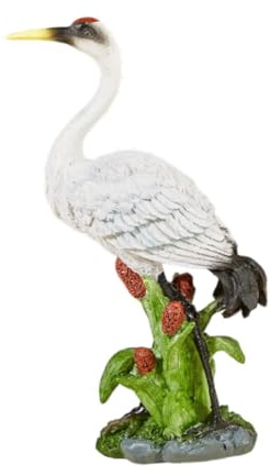 F Fityle Statue de grue Figurine animale, artisanat décoratif décoration de jardin sculpture de jardin pour paysage extérieur pelouse salon bureau, 13x6.5x26 Cm