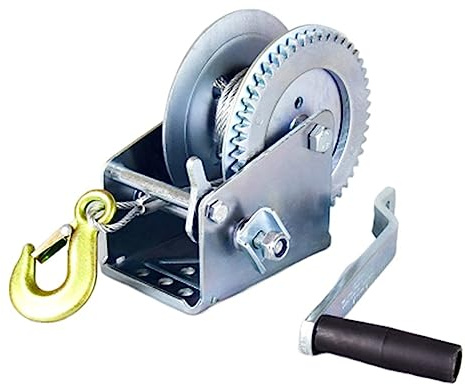 Verricello Elettrico, 600lbs/800LBSx8/15m Barca Camion Auto Autobloccante Mano Manuale In Acciaio Zincato Verricello Strumento Mano di Sollevamento Imbracatura,per garage, magazzini, fabbriche(800LBS