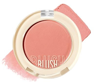 Blush Abricot Poudre de fard à joues hautement pigmentée, mat, léger et respirant pour les yeux, les joues et les lèvres, imperméable et résistant à la transpiration, aspect naturel, convient à