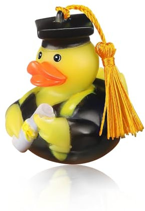 MaNeaz Anatra divertente paperelle di gomma rubber duck Paperelle di Gomma Paperella da bagno con tocco da laureato e rotolo di pergamena Regali di laurea(B)