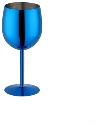 Niceminiwall Edelstahl-Weingläser, 350 ml, unzerbrechliches Weinglas, bruchsicherer Metall-Weinkelch für Champagner, drinnen und draußen, Party (blau)