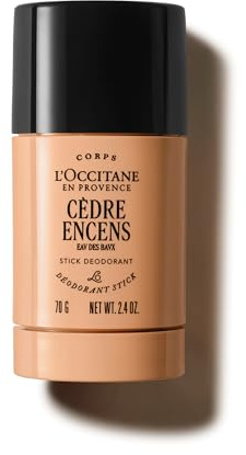 L'OCCITANE Cèdre Encens (Formerly Eaux des Baux) Deodorant Stick 70g, Long-Lasting Woody Scent, Refillable, Aluminum-Free and Alcohol-Free Formula, Luxury and Clean Men's Beauty for All Skin Types