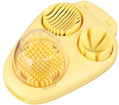 F Fityle Coupe-œufs Manuel, Outil de Coupe d'œufs, Gadget de Cuisine Compact 3 en 1 pour œufs durs, pour Salade de Fromage, Banane, Fraise