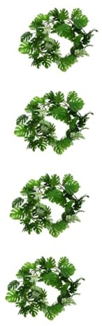 VICASKY 4 Pezzi Foglie Artificiali Monstera Rattan Verde Piante Finte Resistenti per Decorazioni Pareti e Soffitti in Hotel Ristorante Rampicante Flessibile per Interni ed Esterni
