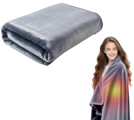 Vulaop Elektrische Heizdecke USB 140x80cm - Elektrische Heizung mit 3 Temperatureinstellungen, Tragbare Heizdecke für Mann und Frau, Vielseitig für Zuhause, Büro (Dunkelgrau)