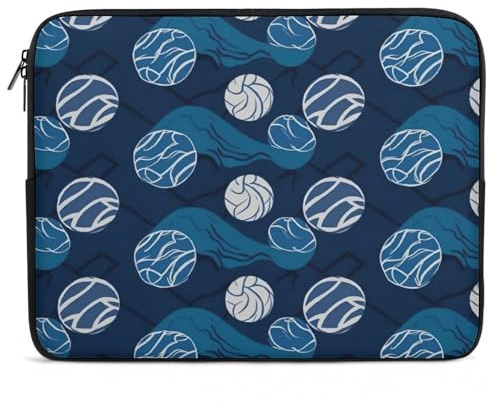Blå volleyboll laptopfodral 17 tum, stötsäkert skyddsfodral, 10-17 tum datorfodral, vattentålig bärbar datorportfölj för män kvinnor kompatibel med MacBook Air/Notebook/surfplatta