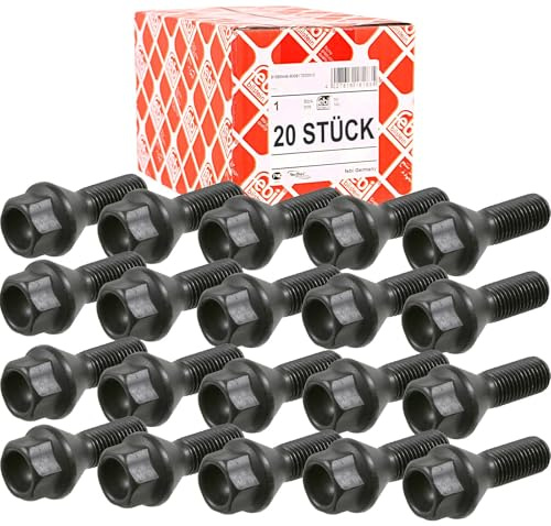 20x Febi Radschraube Kegelbund Stahl-/alufelgen | passend für X1 5er E12/28 passend für Twingo