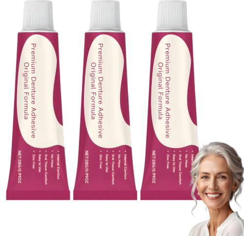3 Pièces Colle Dentaire Extra Forte Pour Dentier 28g*3 Colle Pour Dentier Excellente Adhérence Fixation Rapide Sûre Durabilité Efficacité Non Irritant Facile Utiliser Portable Prêt À L'emploi