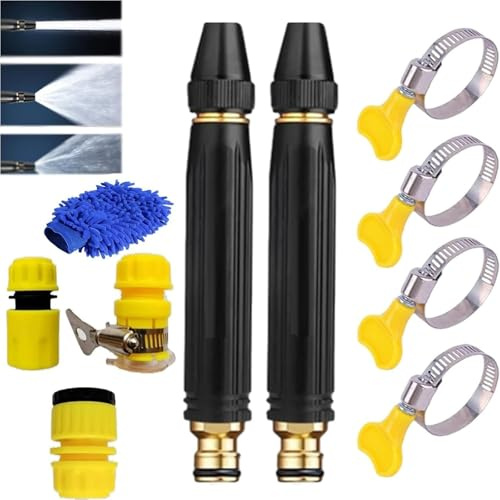 Boquilla De Agua De Alta Presion, Pistola De Agua De Alta Presión, Boquilla Manguera Jardin, Ajustables Pulverizador Manual Con Patrones De Automóviles, Jardinería, Limpieza De Patio (2set)