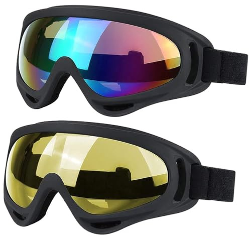 JTENG Lunettes de Ski Masques Snowboard Lunettes, Motoneige Moto Lunettes Ski Goggles Protection Lunettes Lens Anti-poussière, UV Protection, Lunettes de Moto pour Enfants,Garçons et Filles,Hommes