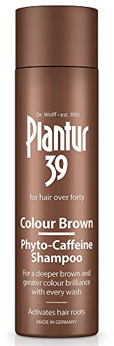 Plantur 39 Phyto-Coffein-Braun-Shampoo I Verhindert perimenopausalen Haarausfall I Deckt auftauchendes graues Haar & helle Wurzeln ab I Verbessert die Brillanz des natürlichen Farbtons I Hergestellt
