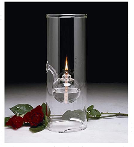 Adsled Clear Glass Oil Light Borosilicate Includes Bliss Suspended Hurricane Candle Holder Sleeve Paraffin Lamp 22CM