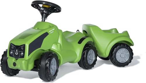 Rolly Toys Set Babyrutscher mit Anhänger rollyMinitrac Deutz Agrokid (Rutscher mit Ablagefach, ergonomische Fahrzeugkontur, Lenkrad mit Hupe, ab 1 ½ Jahren geeignet) 135899