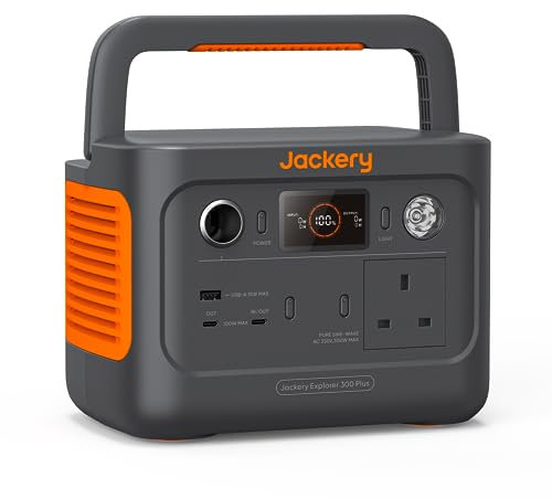 Jackery Explorer 300 Plus, 288Wh Portable power station with LiFePO4 Battery 300W Output, 3.75KG Backup Battery for Outdoors Camping RV Emergencies