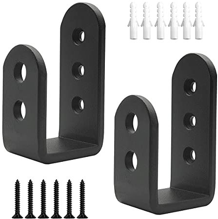 Smallterm 2 Pack Door U Brackets Open Bar Security Door Brackets for Home,Garage Door Reinforcement Fits 2X4 Boards