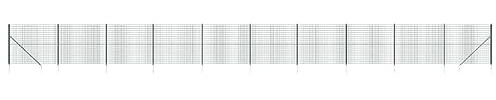 vidaXL Clôture en Treillis Métallique et Piquet d'ancrage, Panneau de Clôture Décoratif, Barrière de Protection Jardin Patio Extérieur, Vert 2x25 m