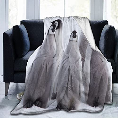 okoikfc Kuscheldecke Flauschig 220x240 cm 3D Süßer Pinguin Decke Fleecedecke - Wohndecke, Sofadecke XXL, Decke Couch Blanket, Kuscheldecke Große, Sofa überwurfdecke