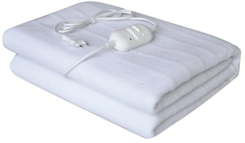 EMPOTEC Termocoperta Elettrica Singola Scalda Letto 150x80cm Bianca 60W in Poliestere Coperta Termica Lavabile 2 Temperature (150x80)