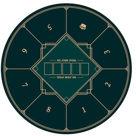 LaiEr Tappetino da Poker Rotondo,Tappetino in Gomma per Poker Texano da 24/31/39/47/55/63Pollici,Piano D'appoggio Pieghevole,Piano D'appoggio Portatile per Poker,Adatto per Giochi di Poker,Blackjack.