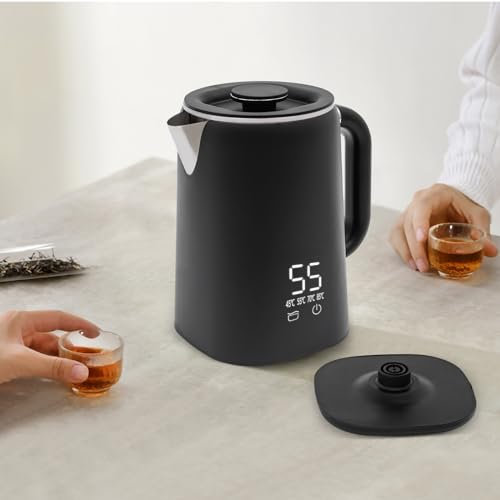 1,7 L Bollitore Elettrico Schermo Digital,Bollitore elettrico per acqua bollente, Bollitore elettrico Temperatura Regolabile Nero
