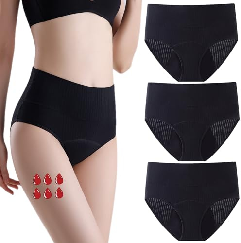 ZVZK Culotte Menstruelle Flux Tres Abondant Taille Haute 40ML Absorbante Culottes pour Regle Femme Lavables Culotte Périodiques (XL)