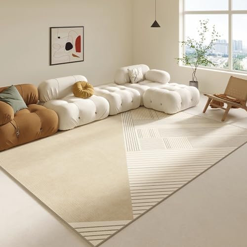 Tzvpsu Schlafzimmer deko modern Braun Grau Minimalistisches Design Waschbarer schmutzabweisender Teppich,Bedroom Decor Kinder teppiche,80x160cm