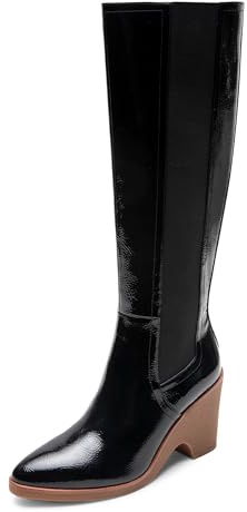 Aerosoles Women's MEMPHIS Knee High Boot, BLACK PATENT FAUX LEATHER, 10M