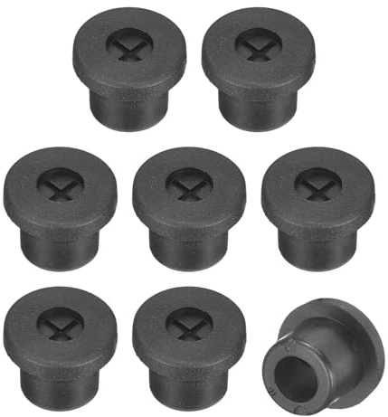 QUARKZMAN Pasacables de Goma Flexibles Escritorio 3/8 (10mm) Negro 8 Pcs | Cubierta de Orificio de Cable Pasacables para Organizador de Cables de Escritorio de Oficina