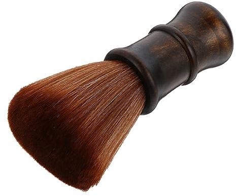 Barbierbürste mit Holzgriff aus Nylonfasern, Schwarz Rund | Friseursalonbürste, Hohe Dichte und Elastizität, für Männer und Frauen