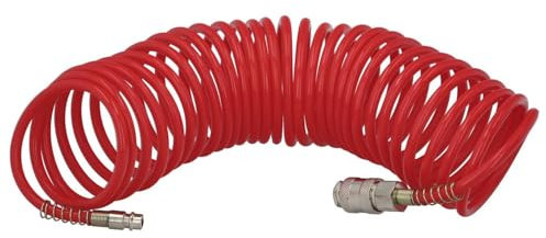 Tuyau spirale air comprimé 15 mètres adaptateur rapide.