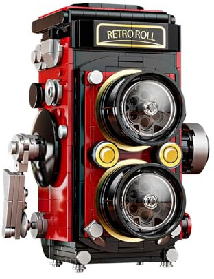 Fuleying Vintage Kamera Bausteine Bausatz, Klassische Kamera Klemmbausteine Kit, 719 PCS DIY STEM Kamera Modell Spielzeug für Erwachsene, Jugendliche über 6 Jahre alt