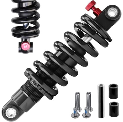 MREGLHUI Amortiguador Trasero para Bicicleta De Montaña MTB,Amortiguador De Bobina + Aceite,Amortiguadores Traseros Hidráulicos De Amortiguación Ajustable,Suspensión De Resorte,165mm,1500Lbs