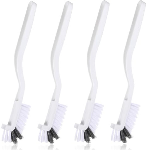 JJUNW 4Pcs Kitchen Scrub Brush, Angle Cleaning Brush, Right Angle Scrub Brush for Sink Household Dish Pot Pan Edge Corners, for Small Space Crevice Cleaning with Stiff Bristles (4)