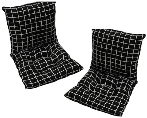 Generisch 2 Stück Stuhlkissen mit Rückenteil Sitz, Rückenkissen mit Bänder, Rückenkissen mit Bänder, Niedriglehner Auflage Polsterauflage Gartenstuhl,40X80cm