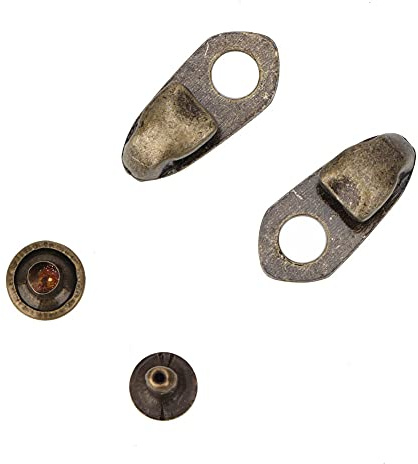 Respicefinem 20 Sets Metall Boot Lace Haken Mit Nieten Legierung Schnürsenkel Schnallen Für Die Reparatur Von Leder Boots Schuhe Und DIY Handwerk Projekte Binde Stil