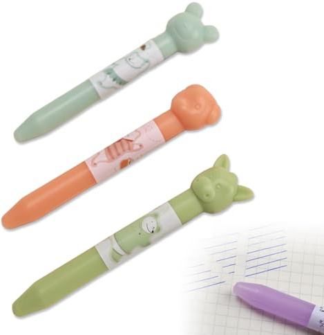CEJAS 3 Piezas Gomas de Borrador, Borrador de Gel Borrable, Borrador de Silicona para Borrar Tinta Térmica -Borrador Tipo Pluma, Diseño Animal
