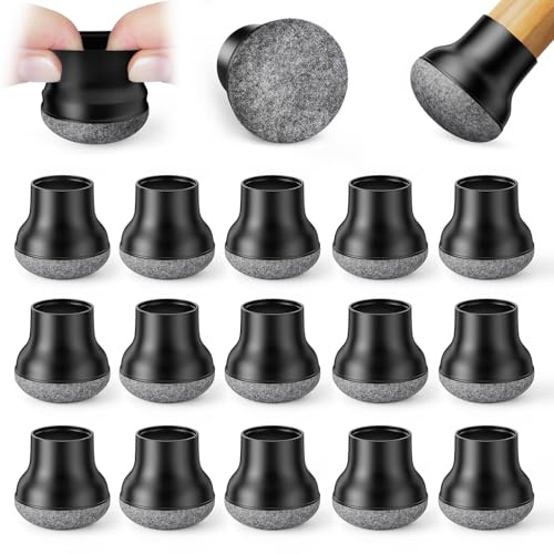 BKXCHA Gommini per Sedie Rotondi, Feltrini Sedie Silicone Neri 32 Pezzi, Tappini per Gambe Sedie Rotonde Quadrate 19-24mm, Copri Piedini Proteggere il Pavimento Duro dal Rumore