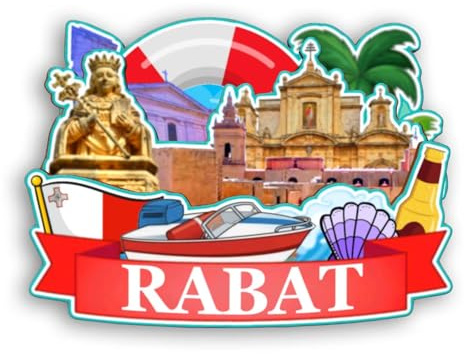 Quwsne Magnete da frigorifero Rabat Malta magnete da frigorifero souvenir da viaggio in città regali turistici 3D classici punti di riferimento artigianali fatti a mano decorazione della casa -2308