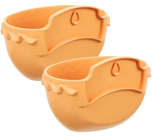 Toyvian Vaso da Parete Sospeso per Piante, Plastica Marrone, Semicerchio | Confezione da 2 Pezzi, Fissaggio Semplice, Risparmio di Spazio, per Camera da Letto e Soggiorno