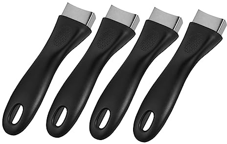 VICASKY 4pezzi Manico per Pentola in Acciaio Manico Lungo Isolamento Termico Impugnatura Ergonomica Ricambio per Wok e Padelle