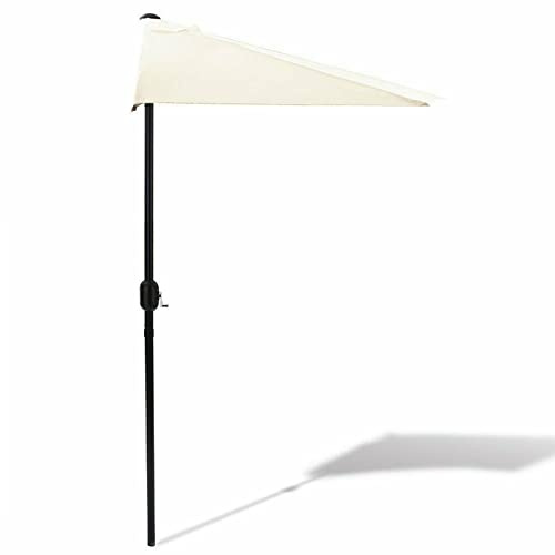Parasol de Pared de jardín en la terraza Beige con Base, se Adapta Perfectamente a Espacios Estrechos Paraguas de Patio