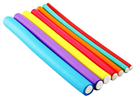Healvian 20 Rulos Flexibles Cabello sin Calor, 2.0mm, Multifunción Esponja Epe para Rizos en Espiral Largos, Herramienta para Peinado DIY en Casa Color Aleatorio