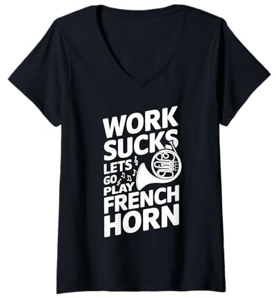 Femme Fcor Rançais Orchestre - Cor D'harmonie T-Shirt avec Col en V