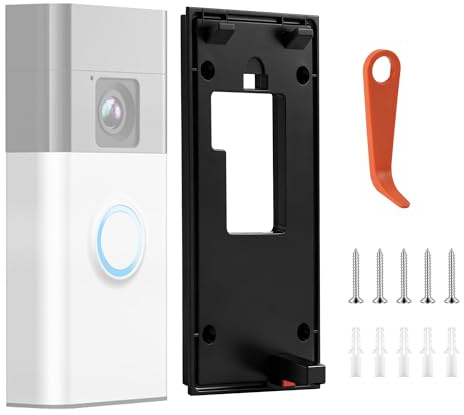 worahroe Ring Doorbell Mount No Drill for New Battery Video Doorbell (2024 Release), Bracket Backplate Accessories with Screws for Battery Video DoorbellCompatible for Houses and Apartments