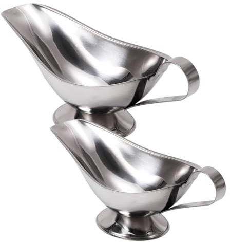 LOLIPPYY Salseras De Acero Inoxidable Para Salsa 2 Tazas (3 Oz y 5 Oz) Resistentes a Temperaturas, Dispensadores De Condimentos Para Cocina y Catering Doméstico y Profesional