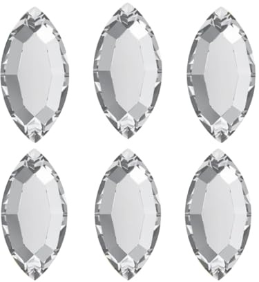 MAGIC SMILE Zahnschmuck Navette Klar – 6er Set für Zahnarztpraxen | Perfekt als Ersatzflügel für Butterfly-Zahnschmuck und kreative Dental-Jewelry-Designs.