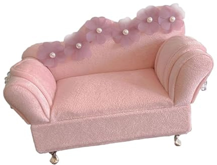 wisoolkic Miniatyr smyckesfodral Organizer Elegant utseende Snygg Soffa Soffa Smyckeskrin 1/12 Skala Dockhustillbehör Dockhus Möbellåda Kvinnor Flickor Present